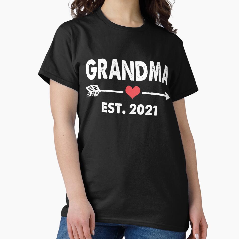 Grandma Est 2021 Funny Mothers Day Gifts New Grandparents Baby Gift by smtworld