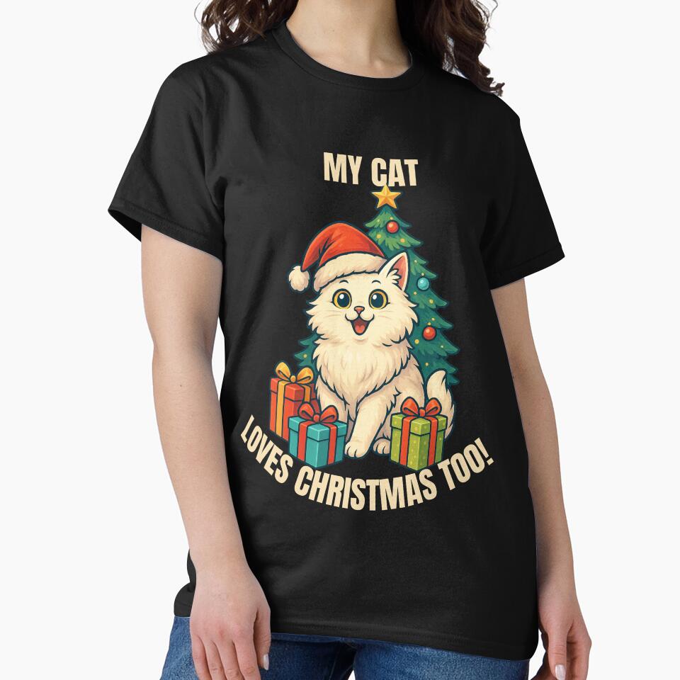 MY CAT LOVES CHRISTMAS TOO! Funny Christmas Cat, funny cat lover gift and cat christmas present! by AlphaBetulia