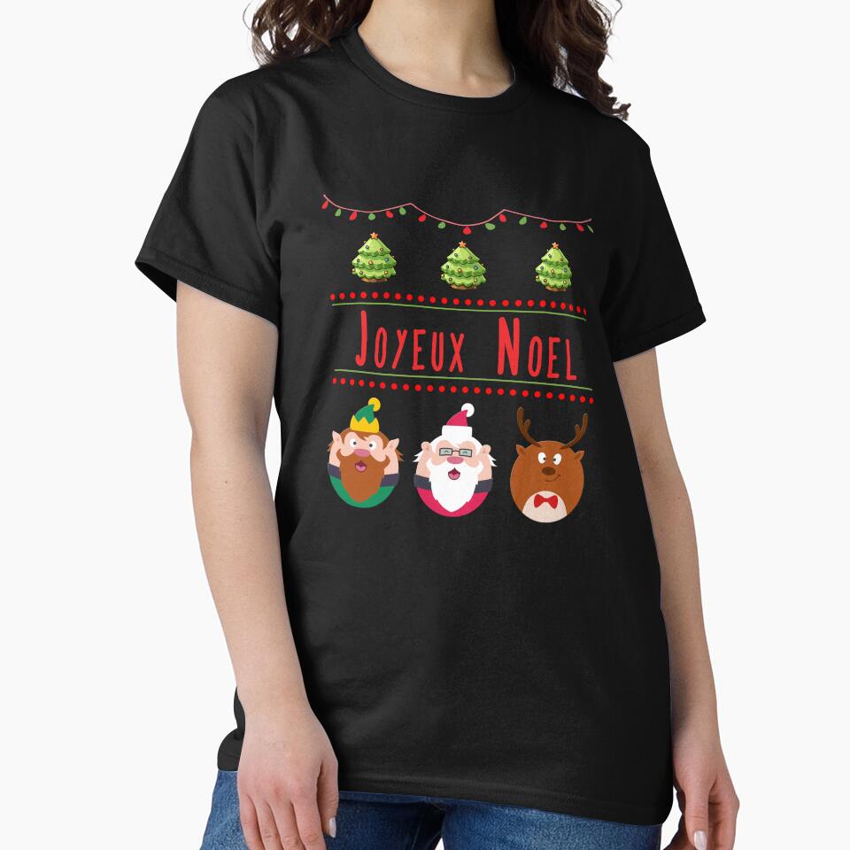 Joyeux Noel Merry Everything Ugly Sweater Christmas Elf Santa Reindeer Design by SpiritWestDesig