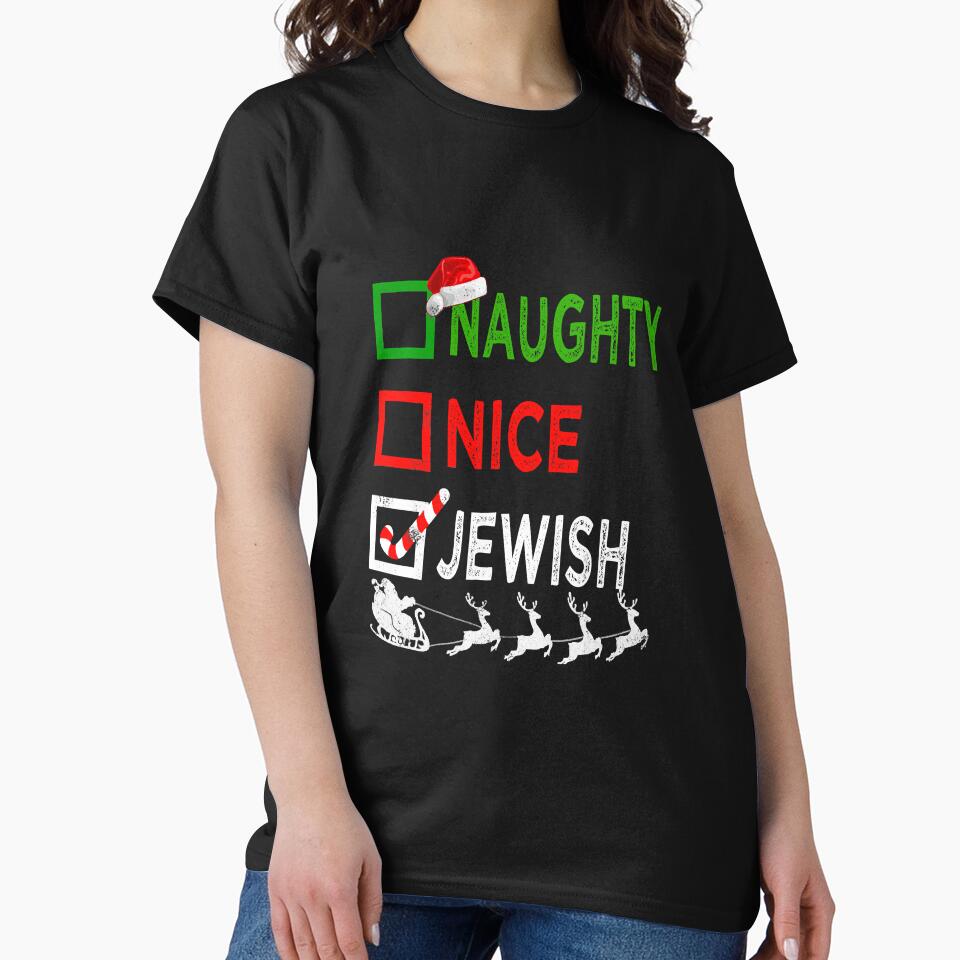 Naughty Nice Jewish Christmas Pajamas by unassertive19