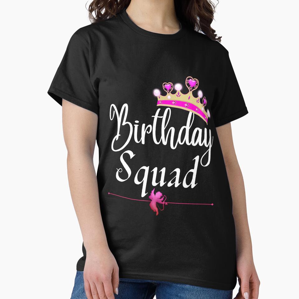 Birthday Squad Party crown elegant pink cupid by ThaphadaArtGall
