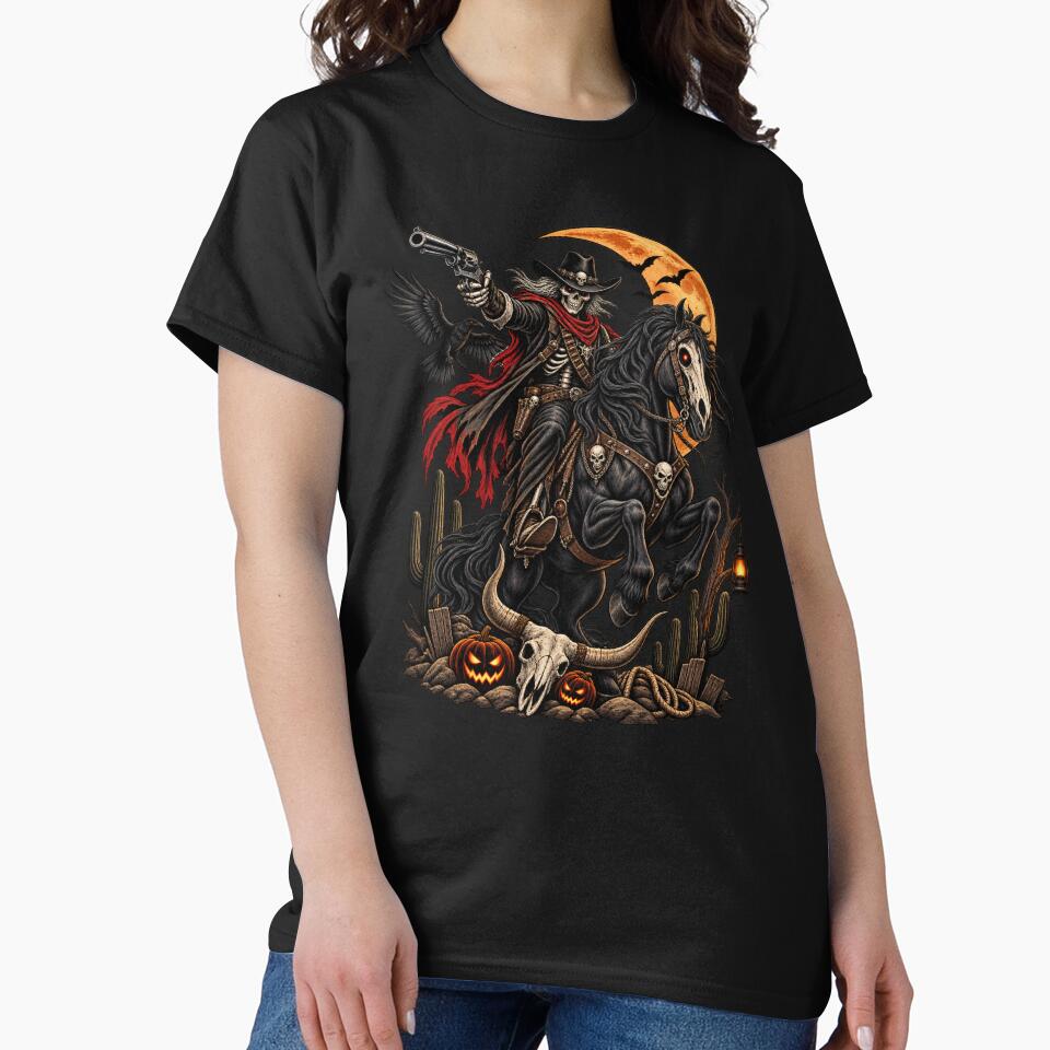 Dark Cowboy Gothic Skeleton Rider Halloween by afr-saad