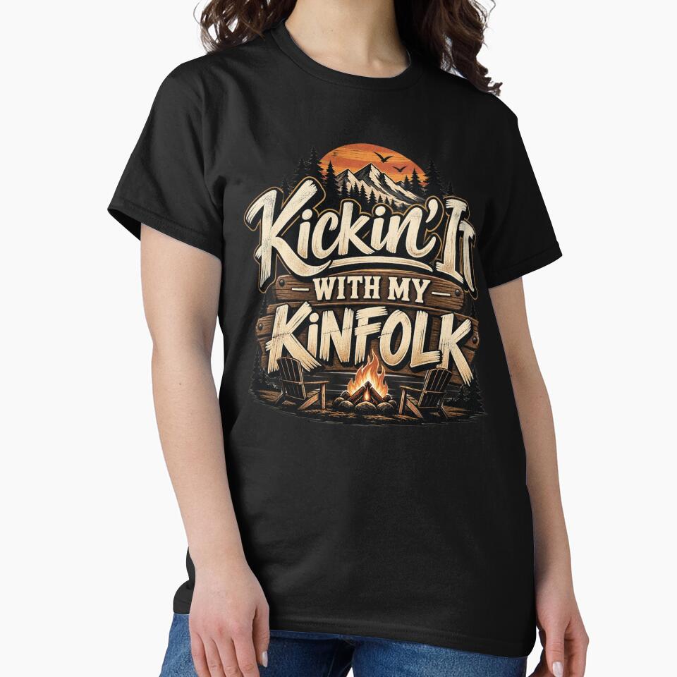 Kickin' It With My Kinfolk Family Camping Outdoor Mountains by drawwiika+44