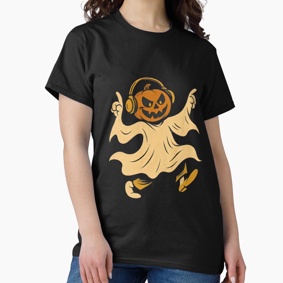 Disco Pumpkin Ghost – Retro Halloween Party Vibes by AI-Only Creations