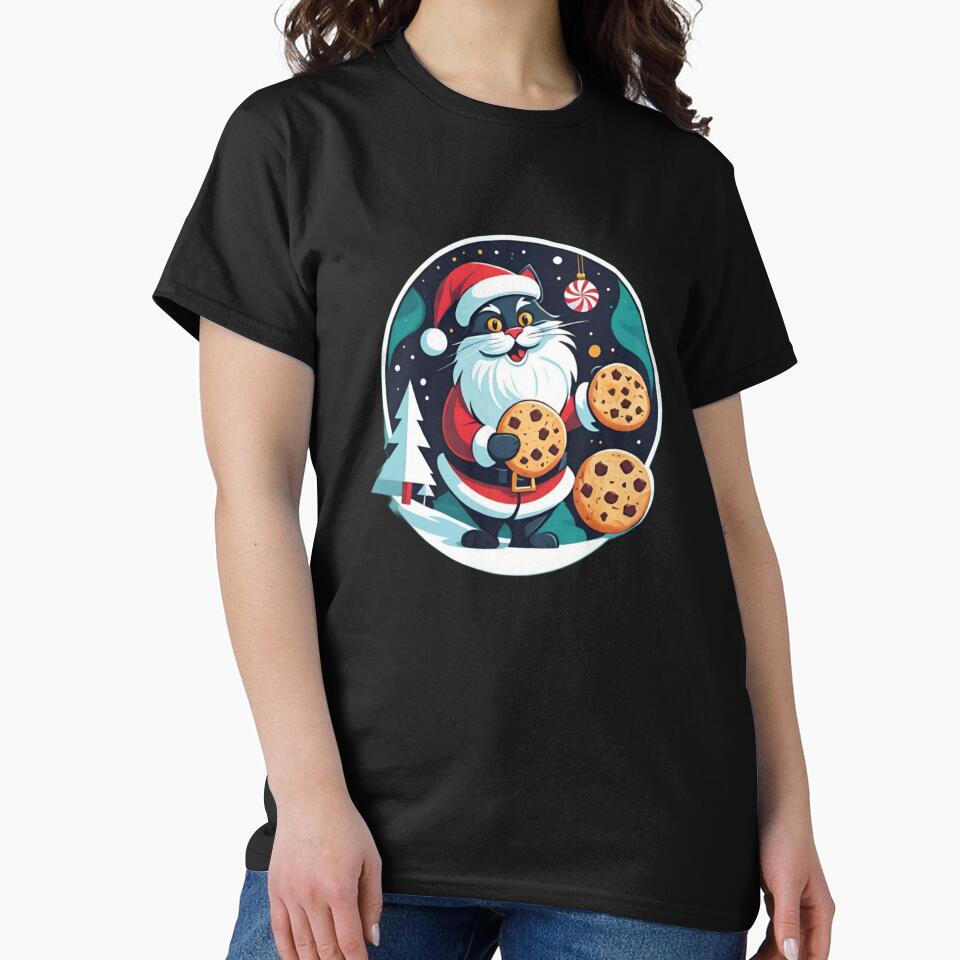Santa cat stealing cookies by Chimanjaipal