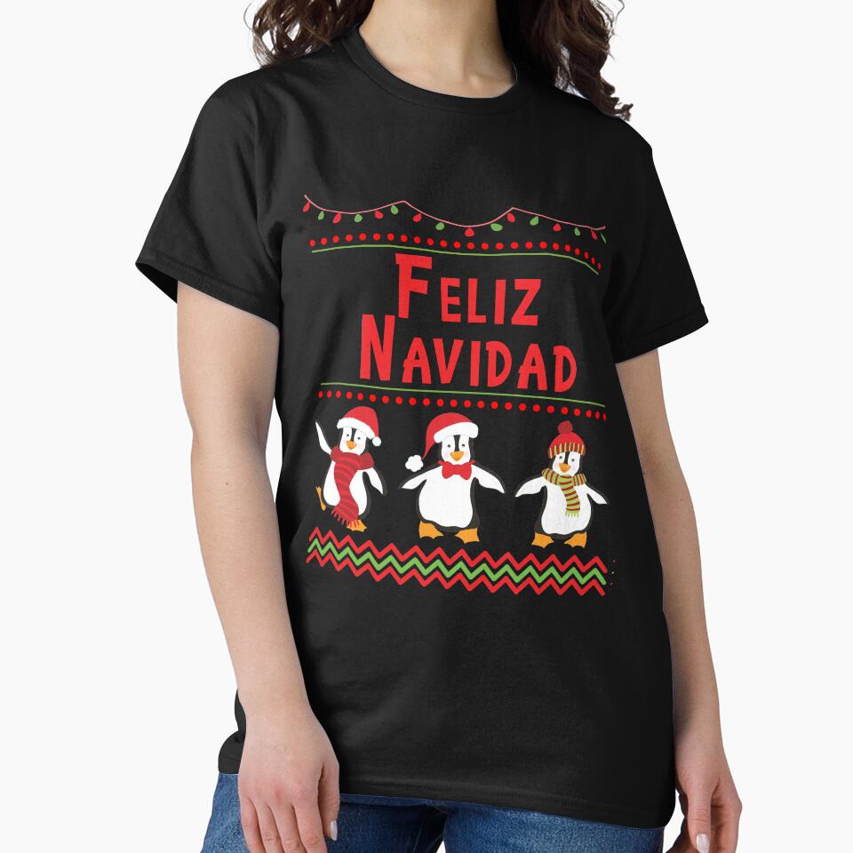 Feliz Navidad Christmas Penguin Holiday Design by SpiritWestDesig