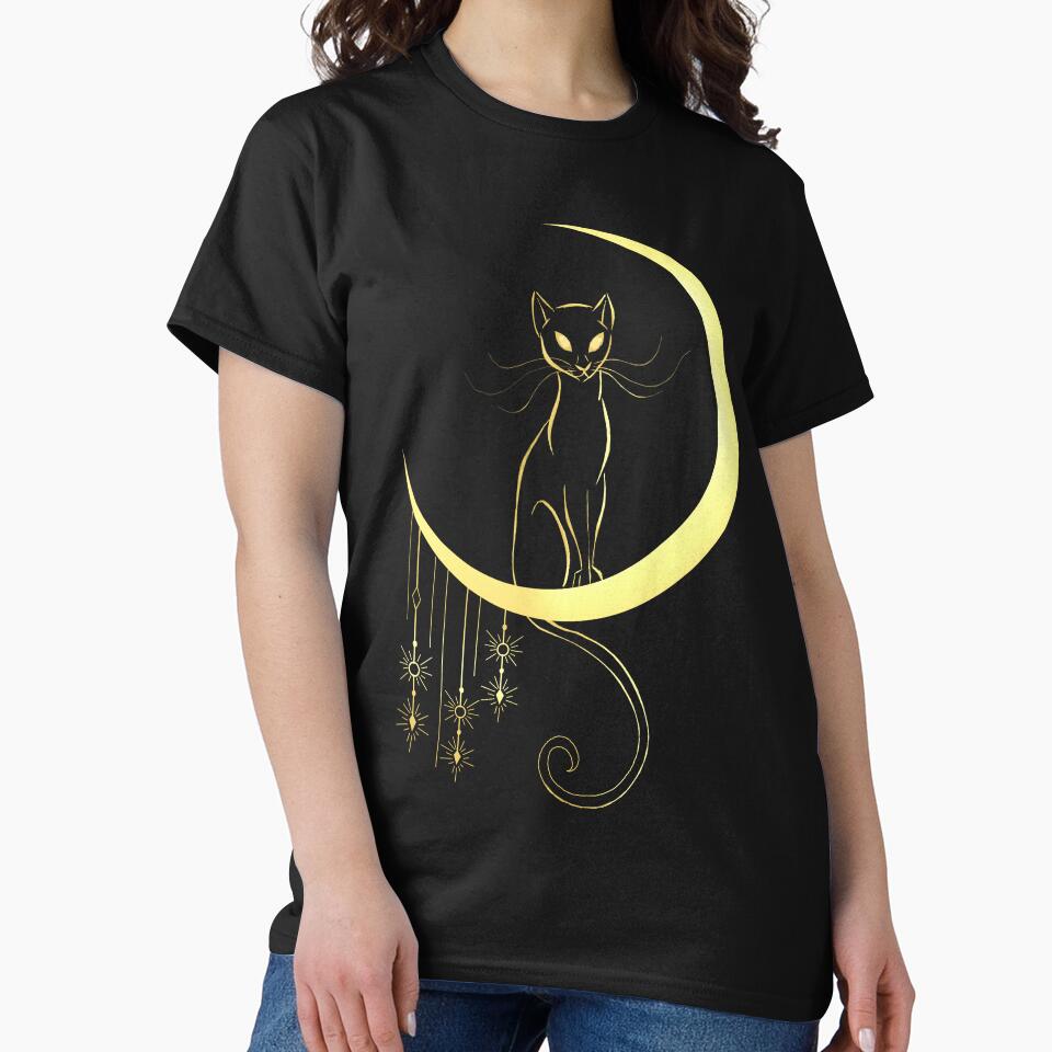Art Deco Cat on Moon by Rasijan