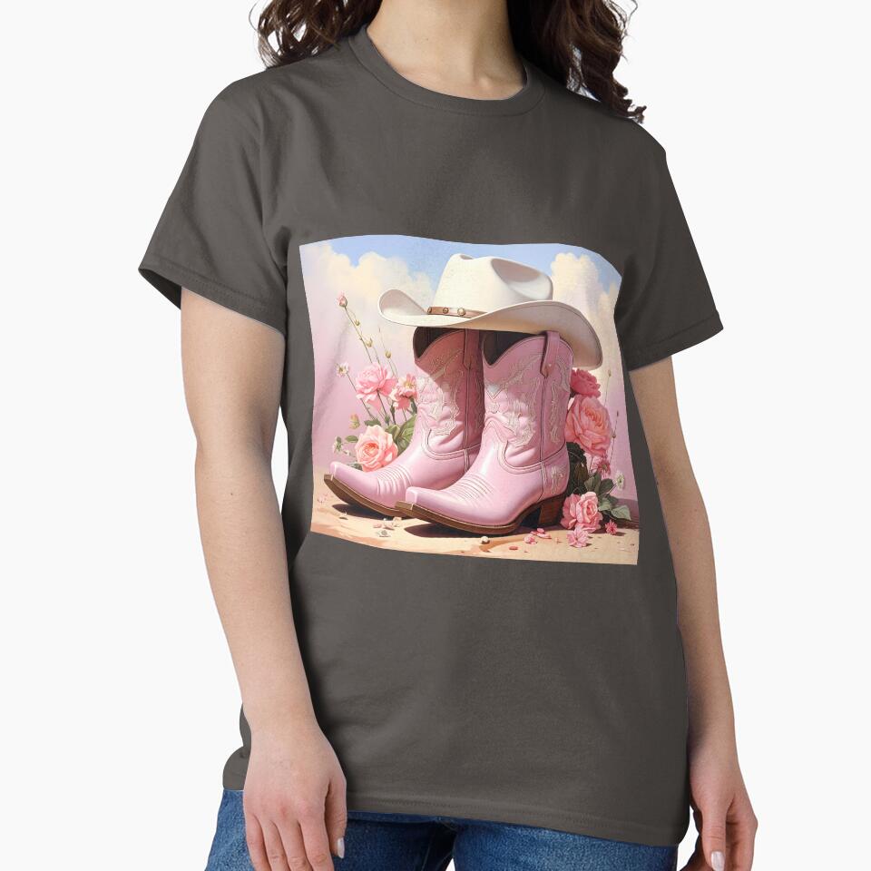 Beautiful cowgirl boots in pink tone_AI by MonoDigitalArt