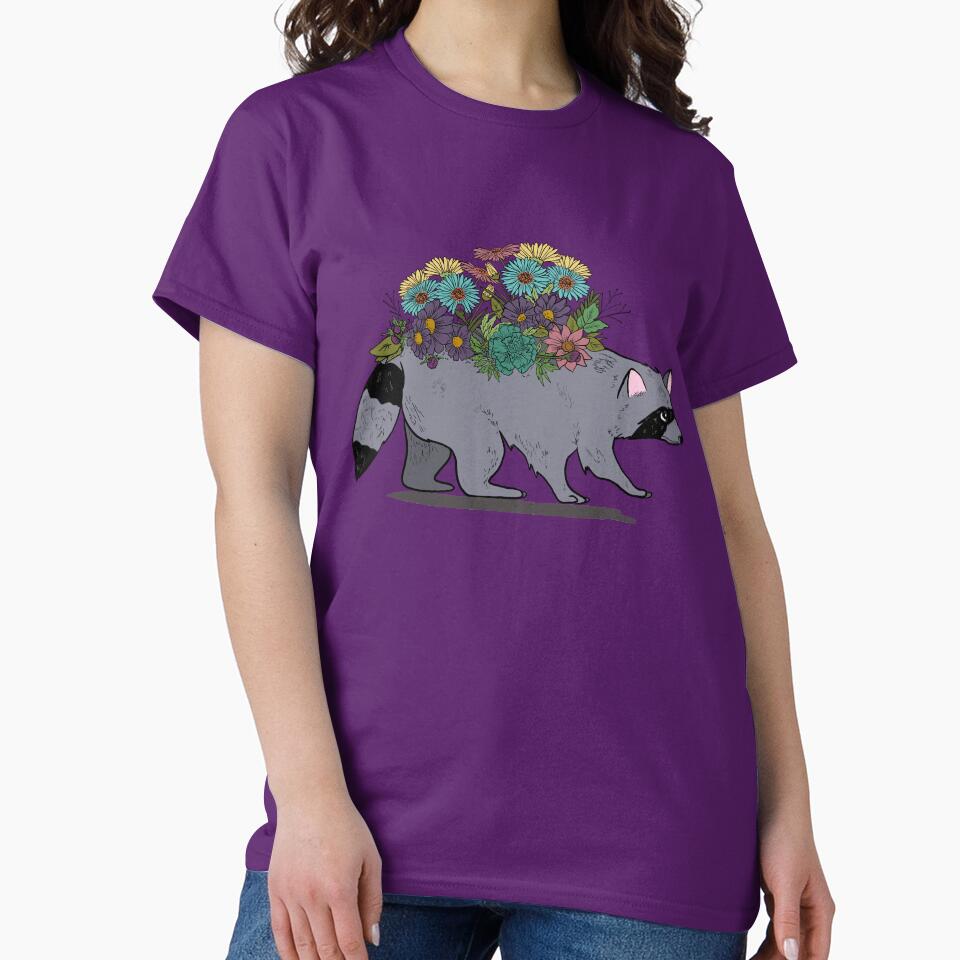 Raccoon with Wild Flowers, Trash Panda by ActuallytheDogs