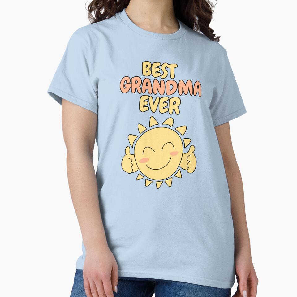 BEST GRANDMA EVER Cute Sun Pastel Blue by HugSomeNettles