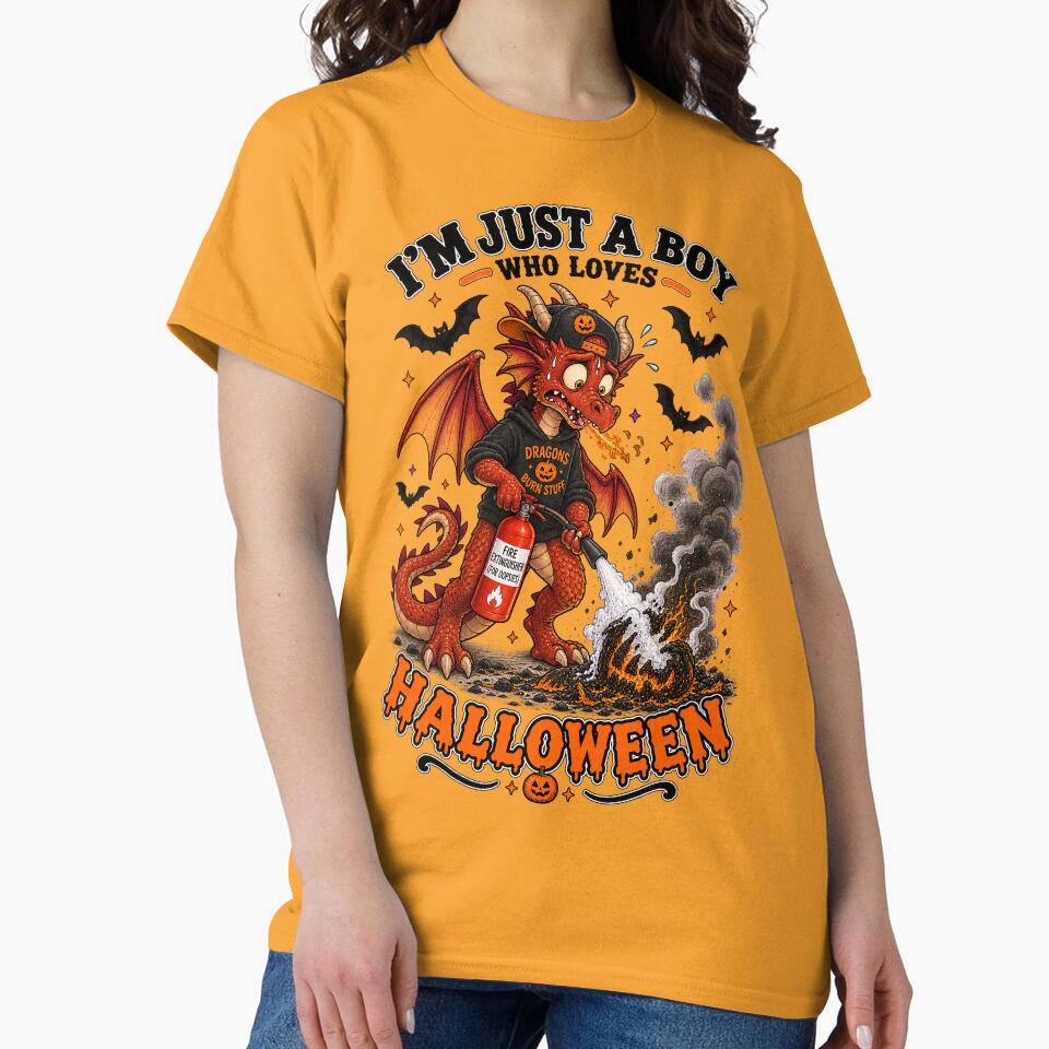 ⭐ CRYPT OR TREAT COLLECTION - OOPS! HALLOWEEN DRAGON & PUMPKIN FIRE MISHAP Oops! - BOY by WheelieGdArt