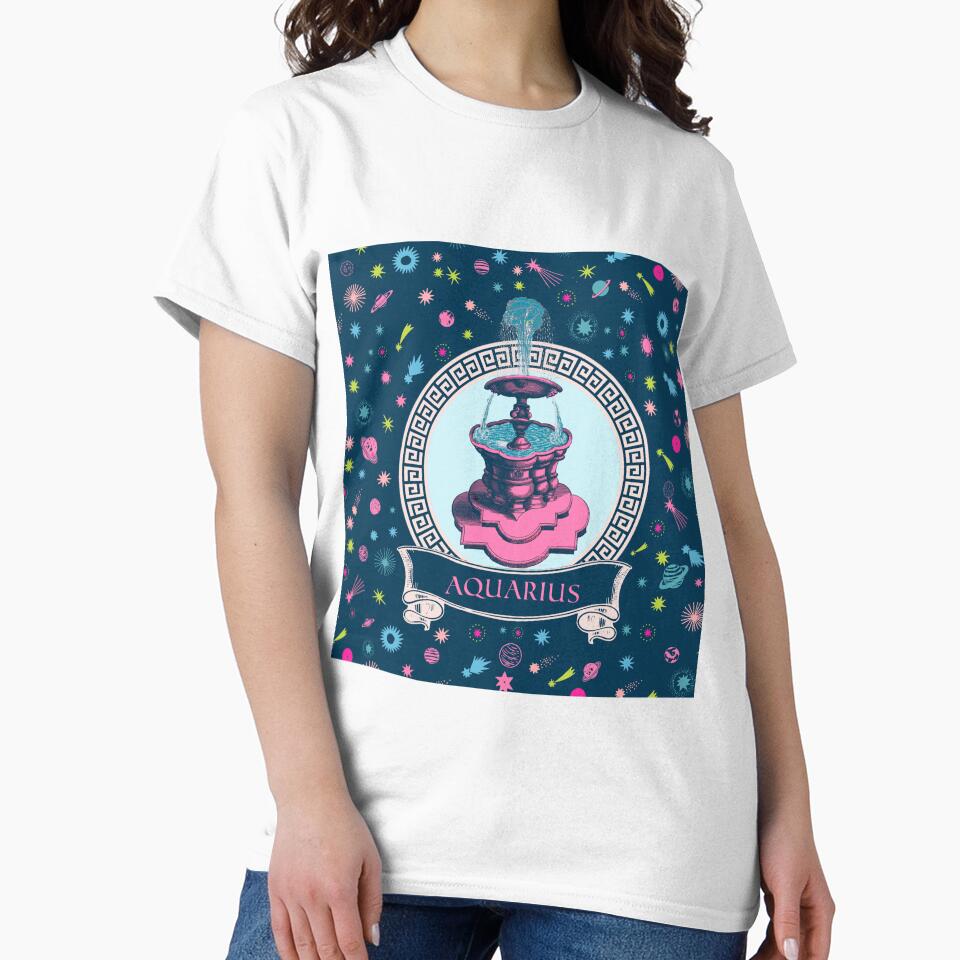 Aquarius Star Sign Celestial Art by PrintyBazaar