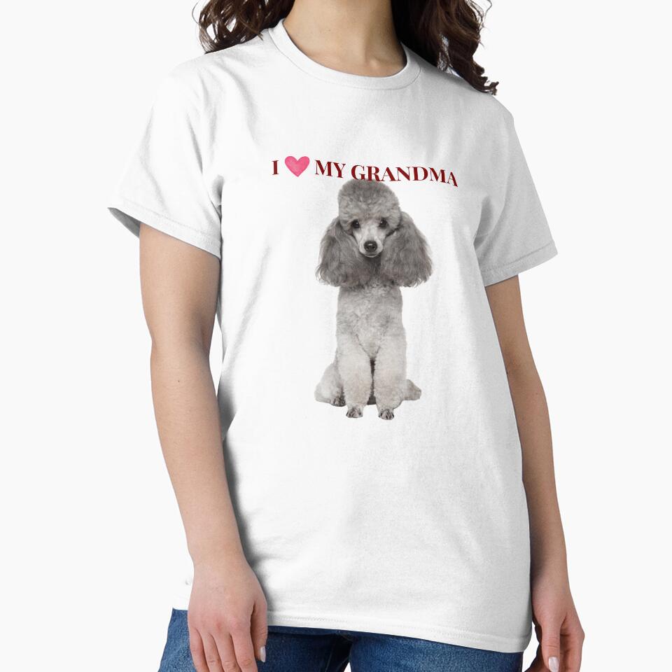 I Love My Grandma Cute Poodle Dog Gift by chaos-and-curls