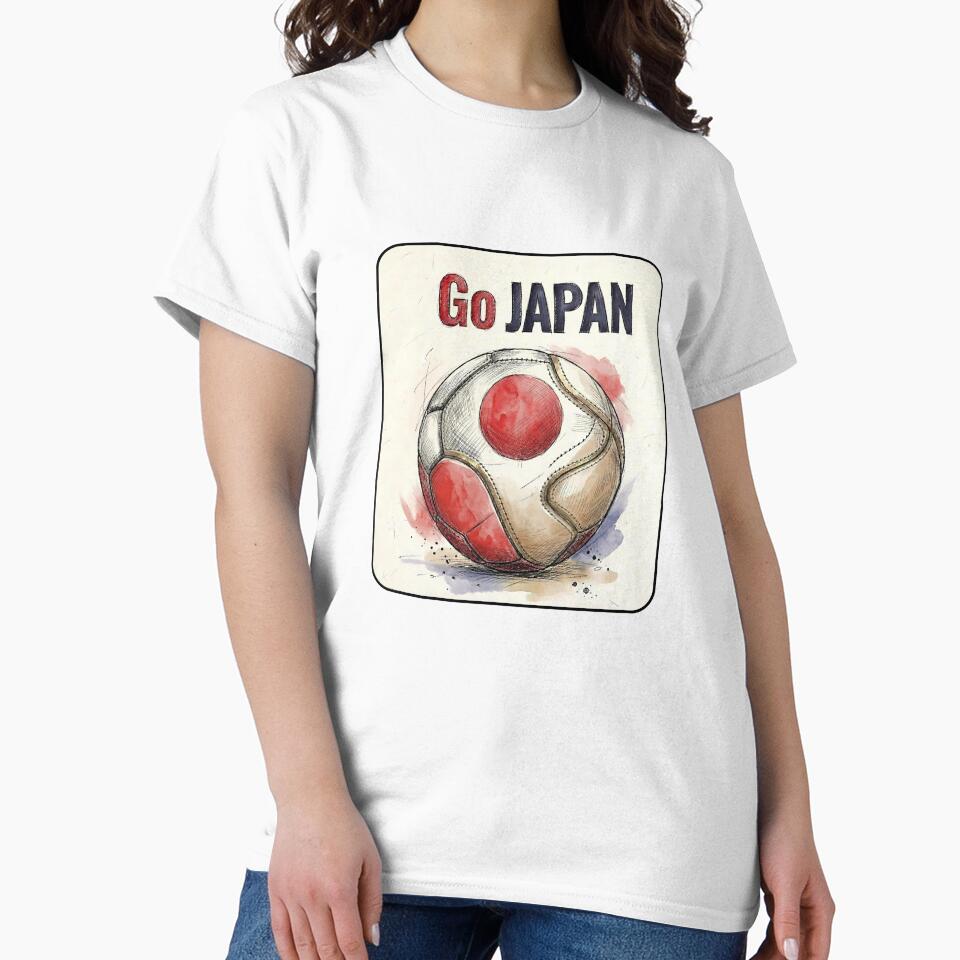 Go Japan Soccer Ball Flag | Japanese Football Fan Graphic Tee by PryntedLabs