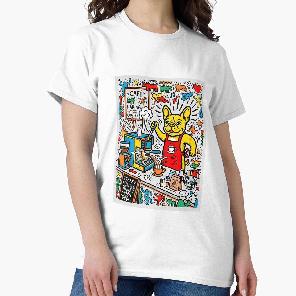 French Bulldog Barista Pop Art - Funny Coffee Lover Design by PictoVibe