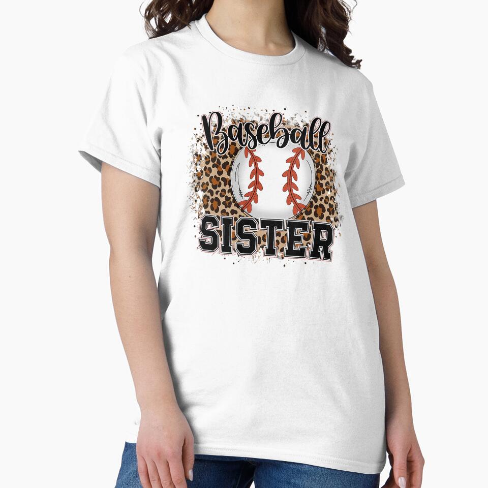 Baseball Sister For Girls Leopard Funny Mothers Day Gift by MichelSorour