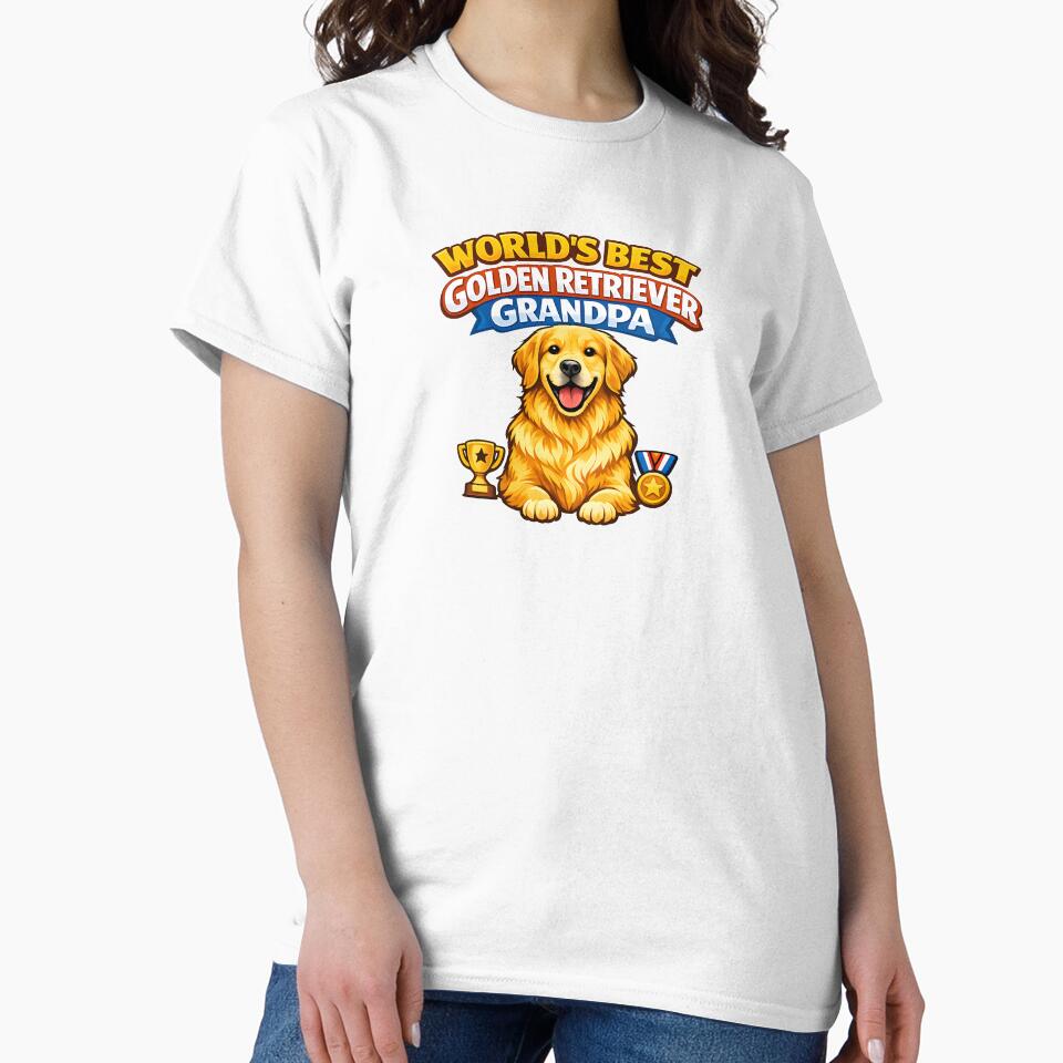 World's Best Golden Retriever Grandpa – Trophy & Medal Champion Dog Grandpa Gift Shirt by Sahil Randhawa