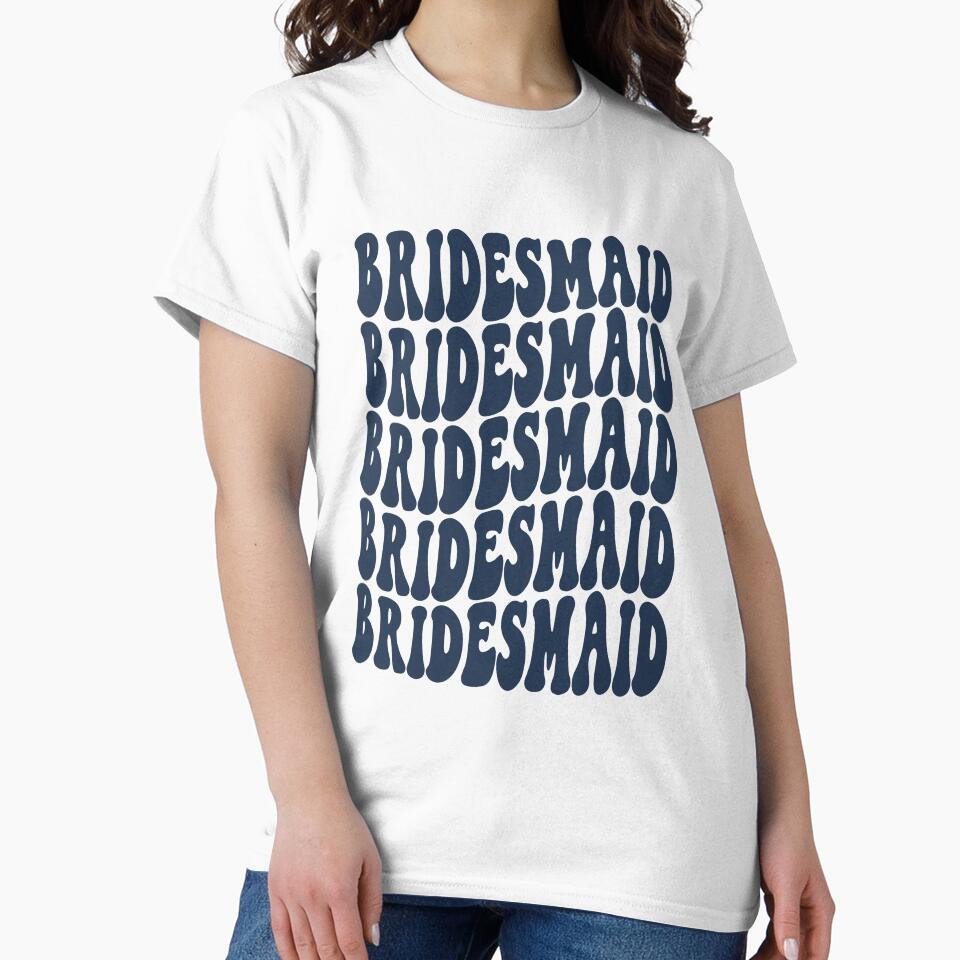 Bridesmaid Navy Blue Retro Graphic Bridal Party Gifts for Bachelorette Party by mysticblvd