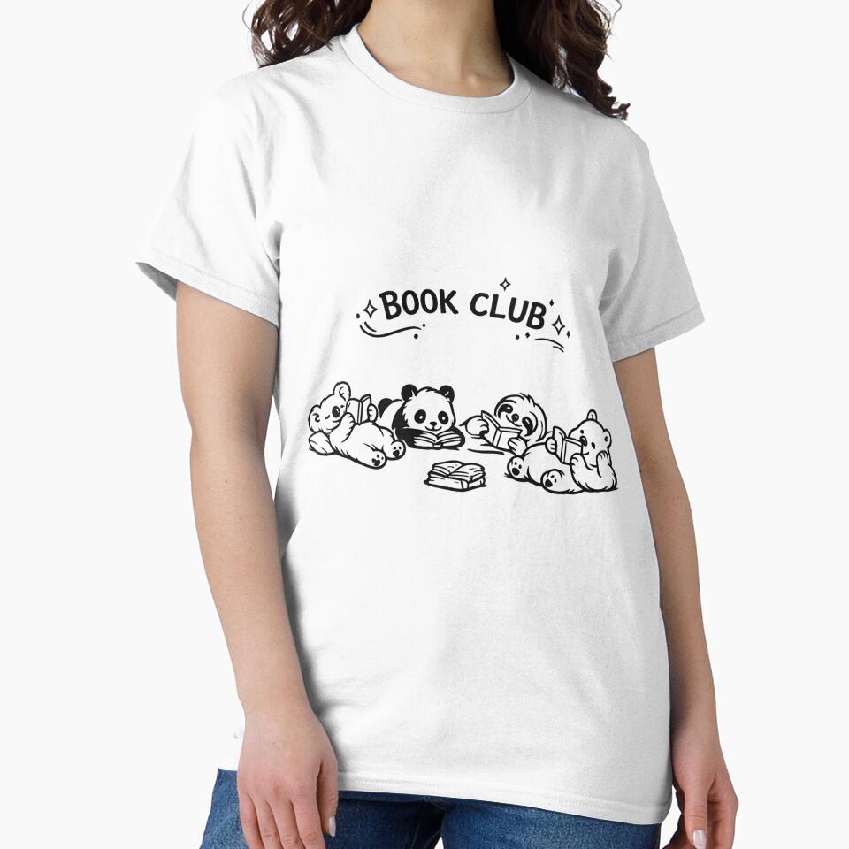 Book Club Reading Animals | Cozy Animal Line Art | Book Lover Gift by Little Moments Co.