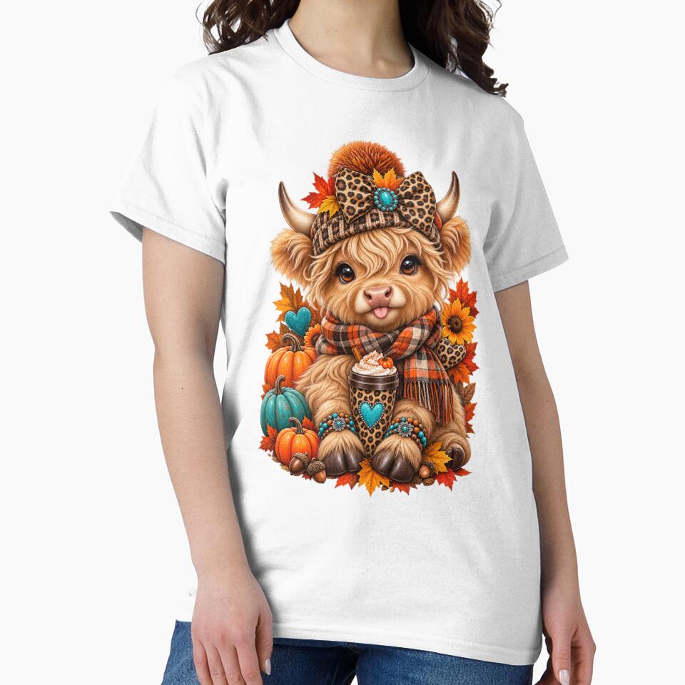 Cute Fall Highland Cow by Shopex10