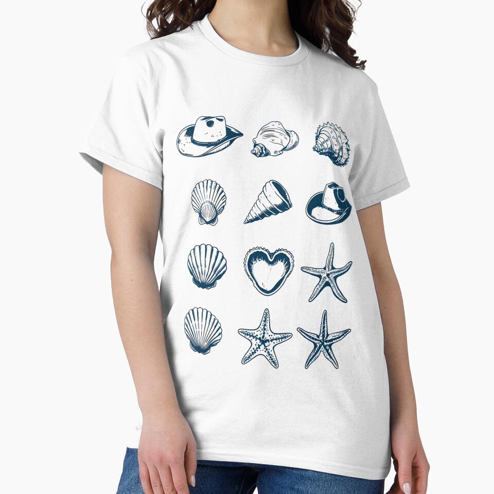 Coastal Cowgirl – Shell and Cowgirl Hat Minimalist Design by PeachyPeachPrnt