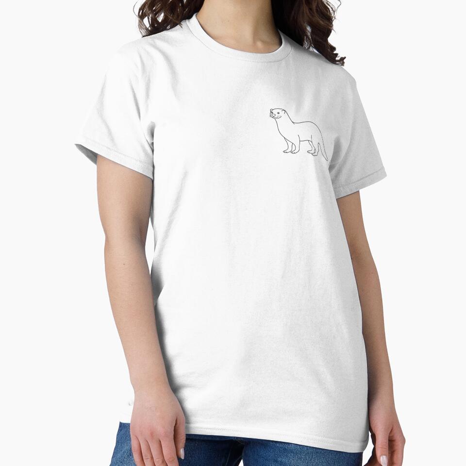 Otter Friendly 2 Line Art Gift by OneLine Studio