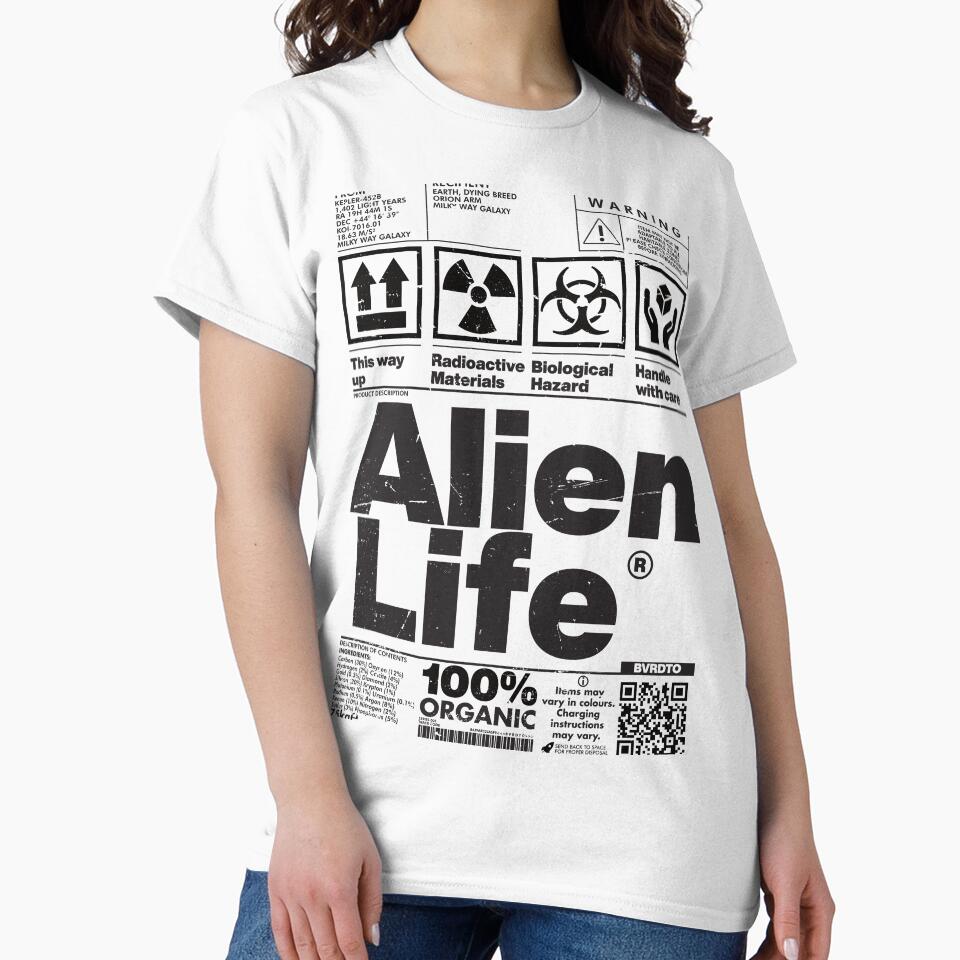 Alien Life Package Label In Black by allincolors