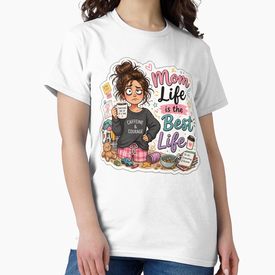 Mom Life is the Best Life ☕ Funny Mom Sticker | Cute Motherhood Quote Design by Sidra digital art 8277237