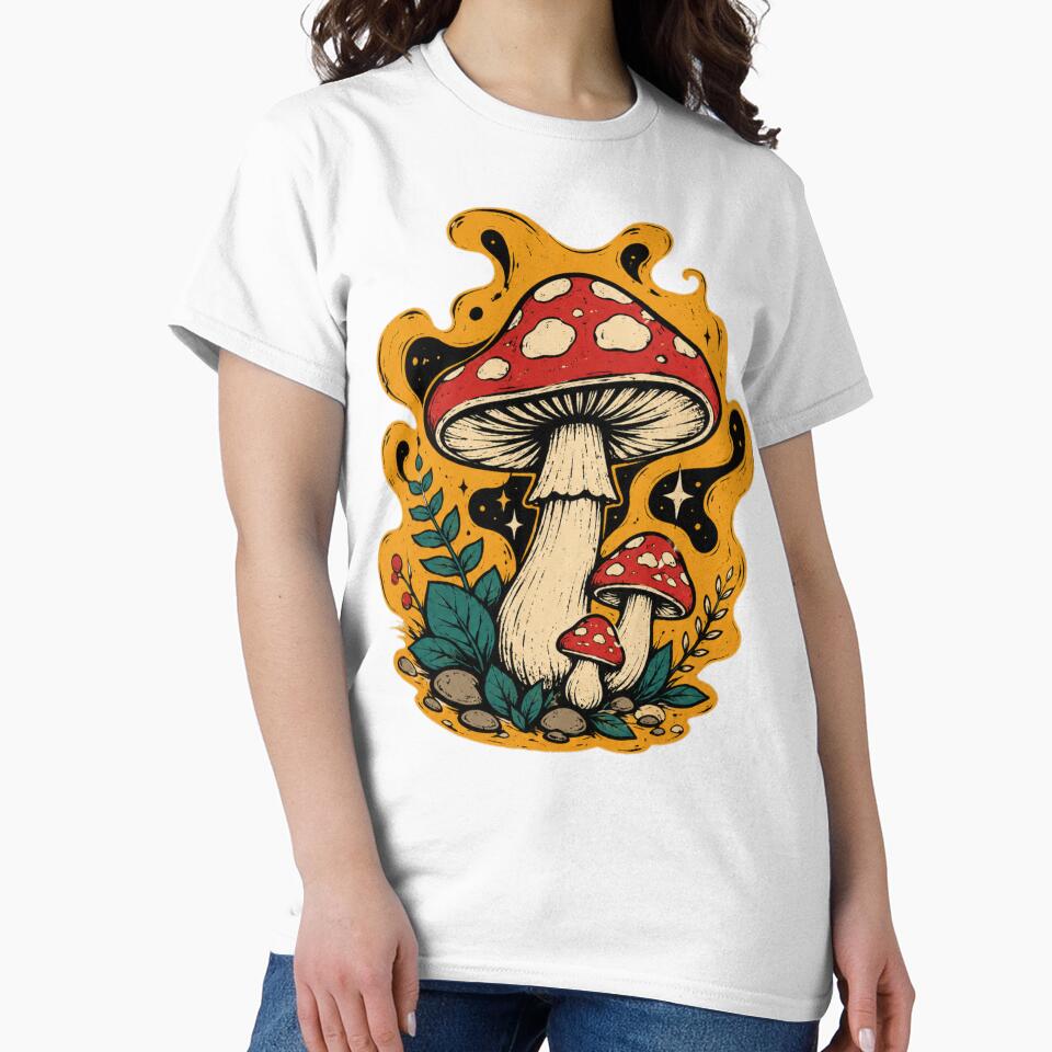 Enchanted Mushroom Trio Psychedelic Art by Nol1ytv