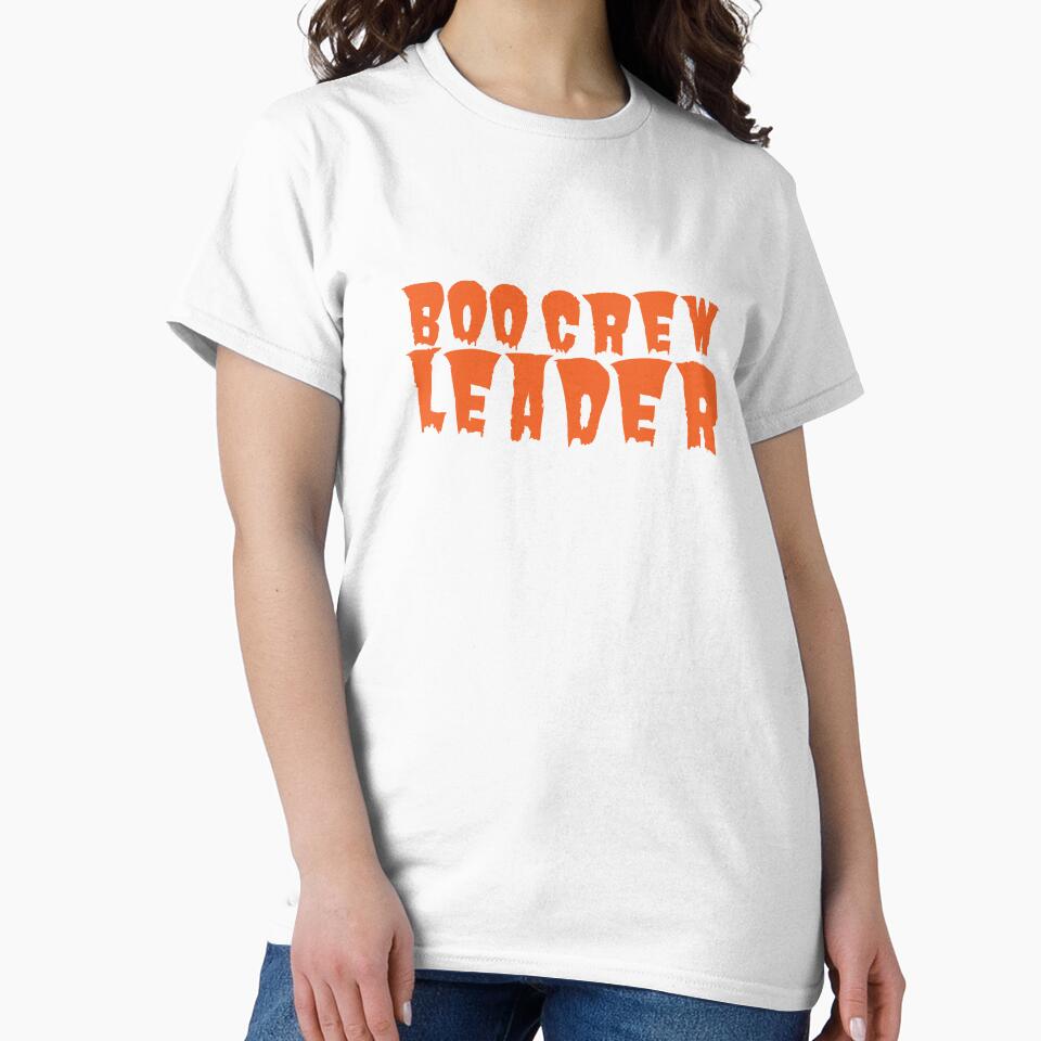 Boo Crew Leader Funny Halloween Teacher Spooky Shirt Design by E-lenaLu