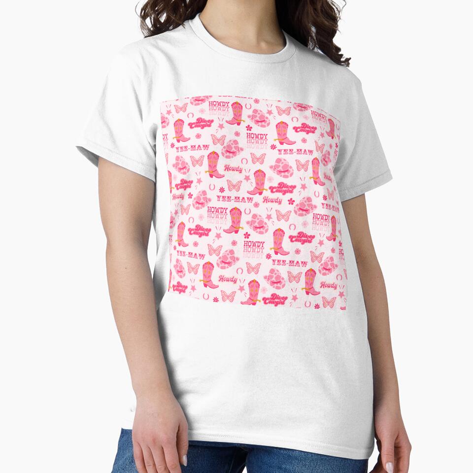 Kawaii Cowgirl Boots & Hats – Pink Western Print by smeraldosecrets