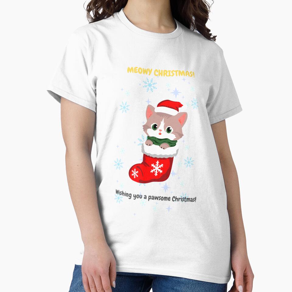 Cute Cat in Christmas Stocking - Meowy Christmas by Alexshop04