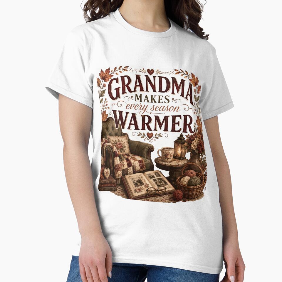 Grandma Makes Every Season Warmer – Autumn Grandma Gift Design by astersgraphics
