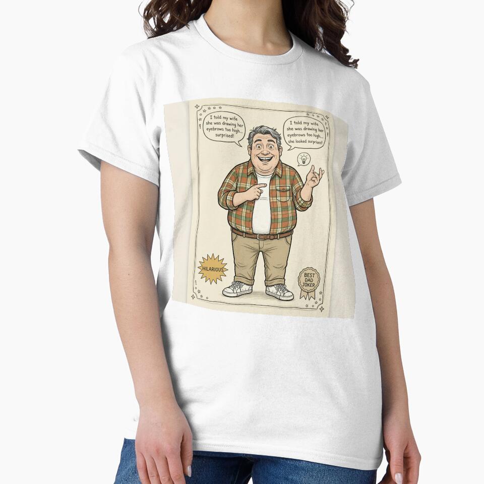 Dad Jokes Dad Bod Funny Sketch T-Shirt by DIUMERI