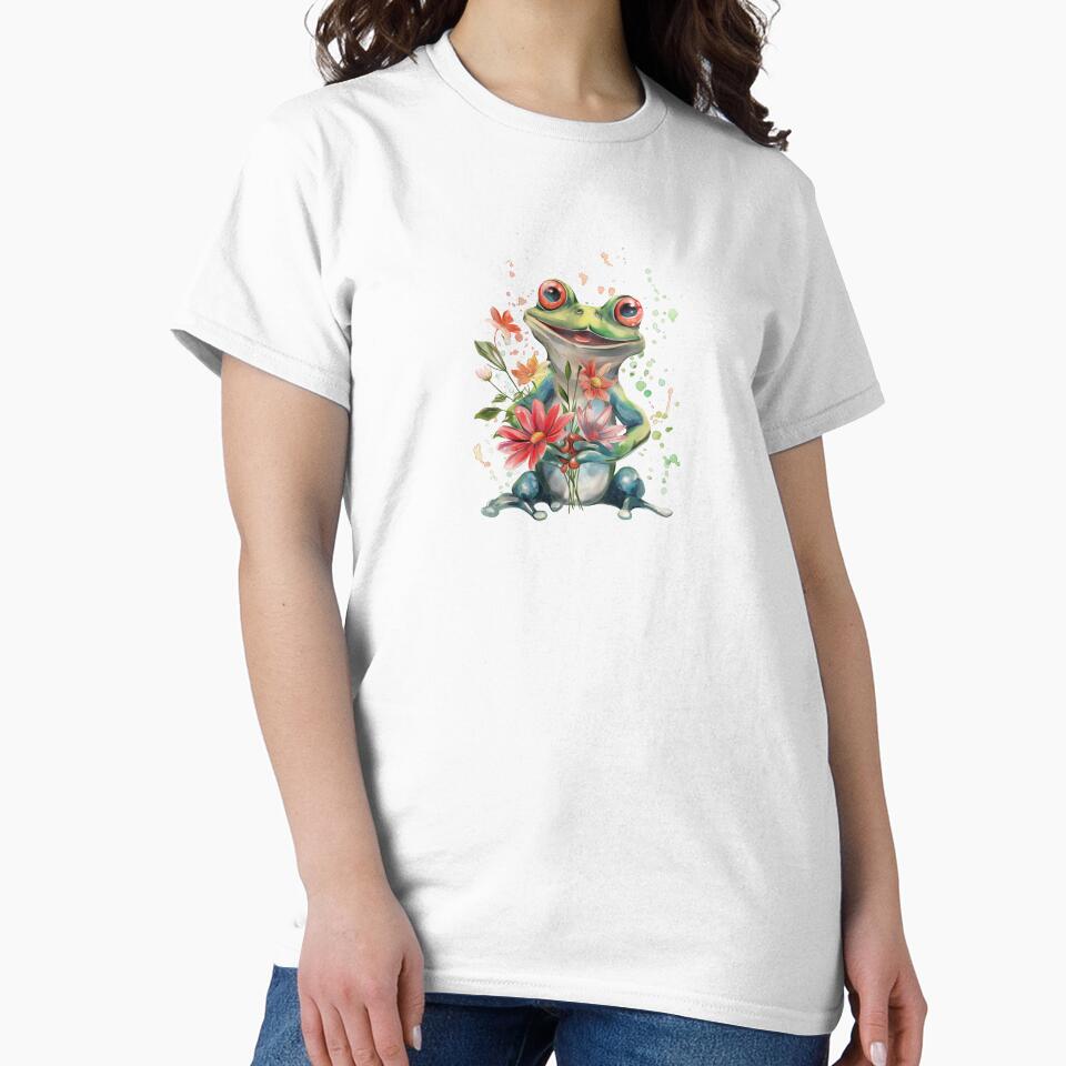 Cute Frog with flowers by Chugai