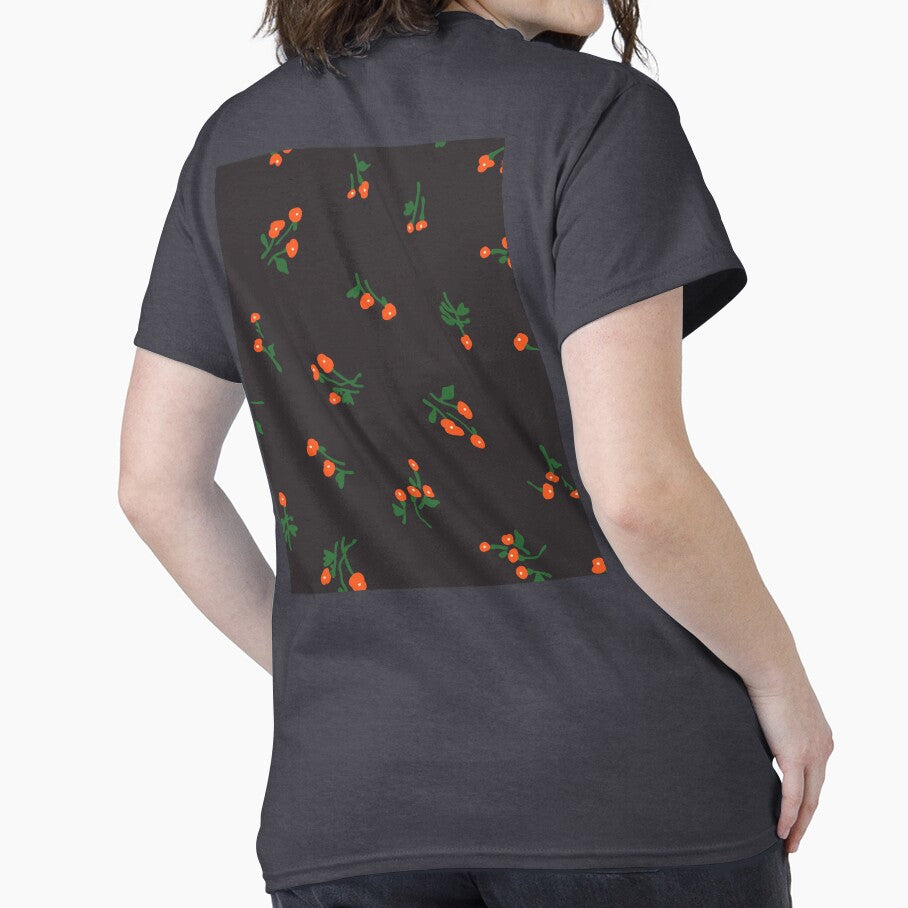 1930's Feedsack Poppy Floral in Chocolate Brown + Orange by YesterdayColl