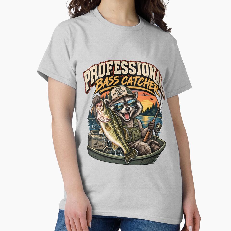 Professional Bass Catcher Raccoon – Funny Vintage Bass Fishing by Dabsky