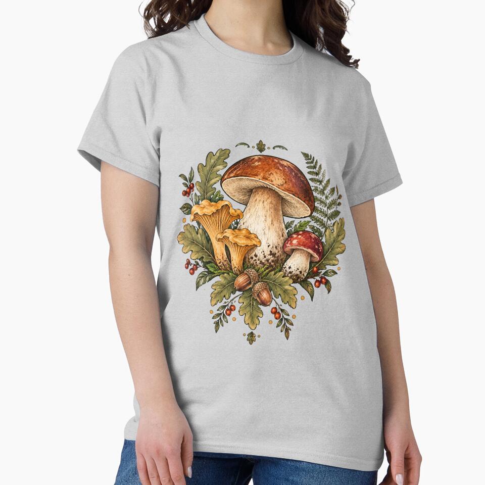 Porcini Mushroom Forest – Vintage Botanical Italian Foraging Art by The Kawaii Forge