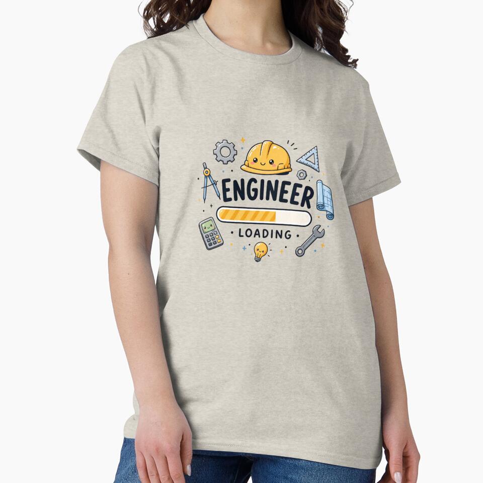 Engineer Loading Cute Kawaii Engineering Icons | Funny Engineer Student Sticker | STEM Hard Hat Design by Sanika arts