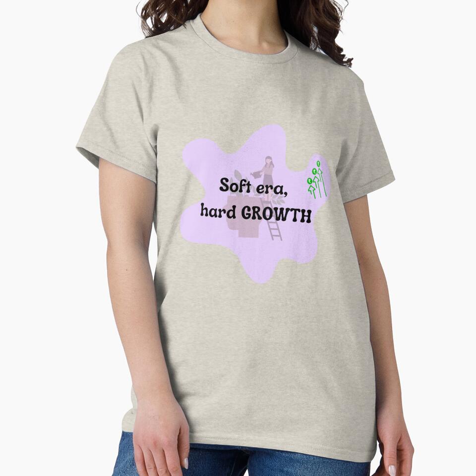 Soft Era, Hard Growth Sticker | Healing Journey Quote | Self Improvement Pastel Design by Pandey14