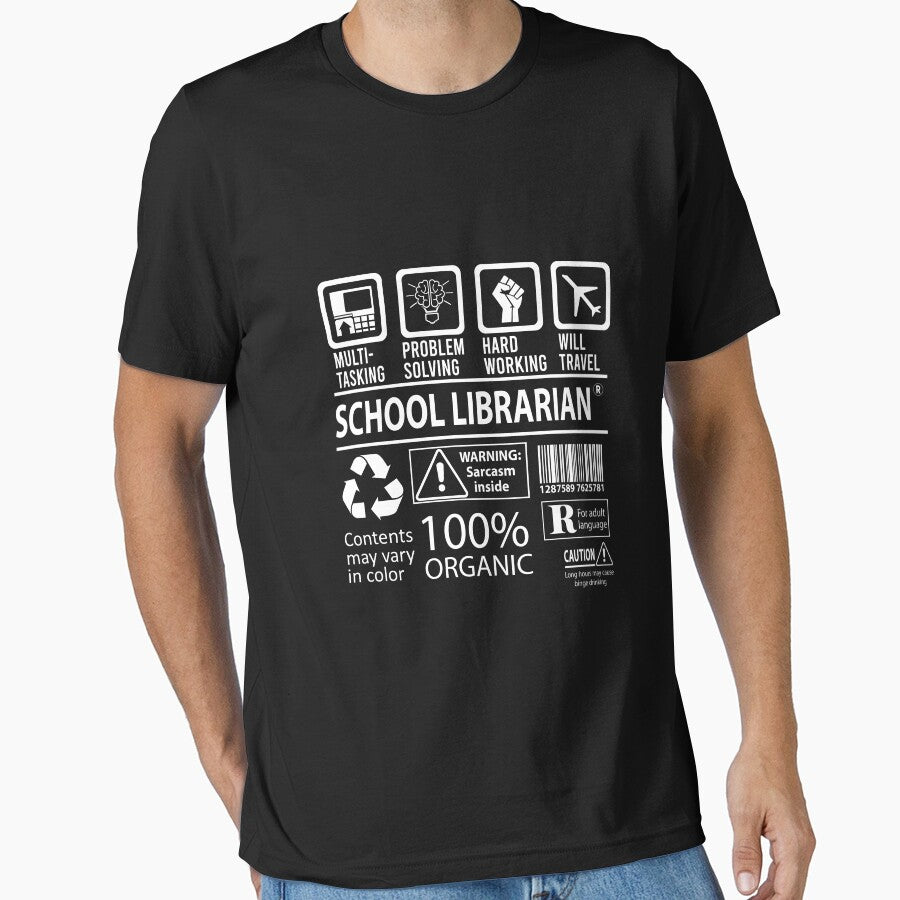 School Librarian T Shirt - Multitasking Job Gift Item Tee by cattontawn