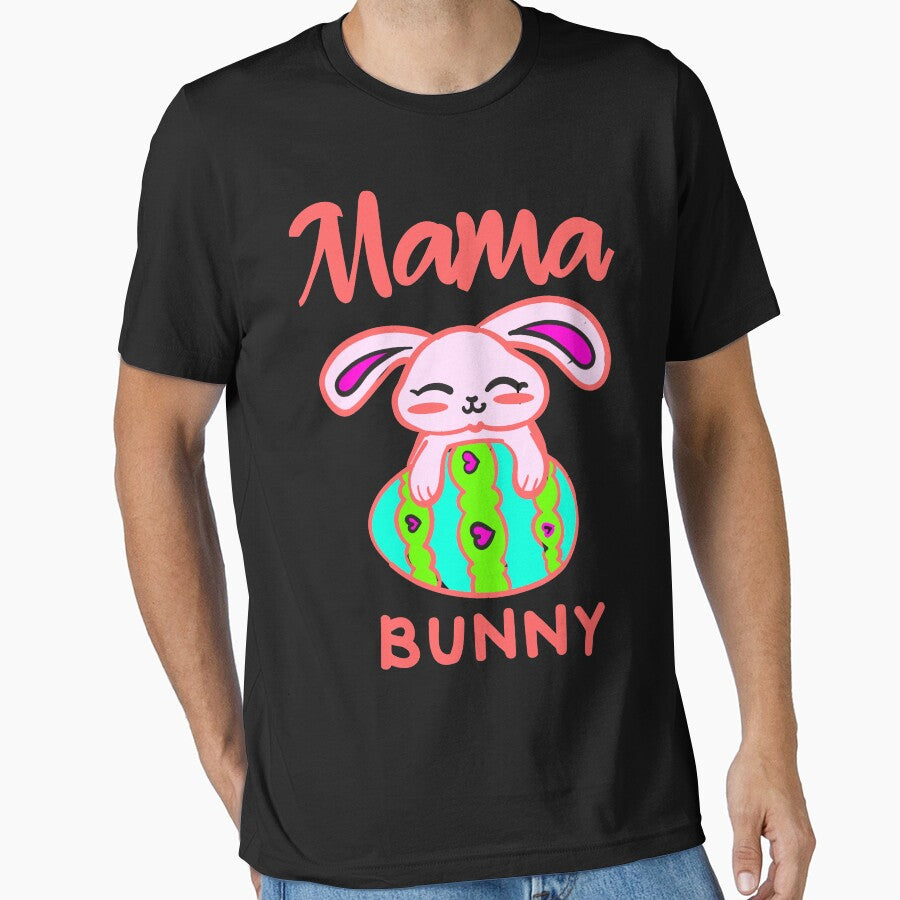 Womens Pregnant Easter Mama Bunny Baby Bunny Expecting Easter by ilias13