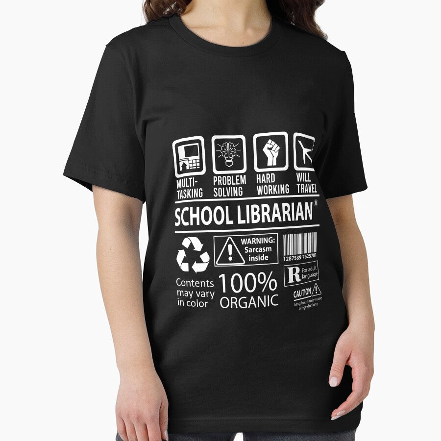 School Librarian T Shirt - Multitasking Job Gift Item Tee by cattontawn