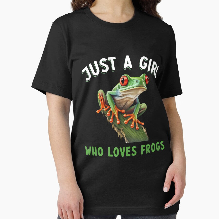 Just a Girl Who Loves Frogs – Realistic Red-Eyed Tree Frog Design by TinaMDedrick