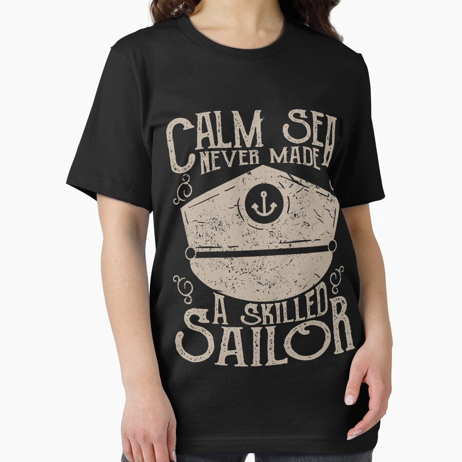 Calm Sea Sailor Retro Vintage Distressed Quote Design by JakeRhodes
