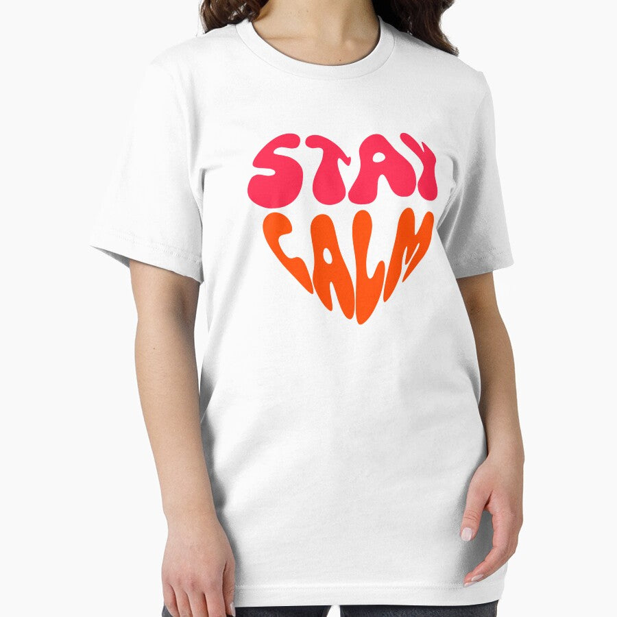 Stay Calm Groovy Typography Design | Retro 70s Aesthetic Boho Quote Art by typoinspired