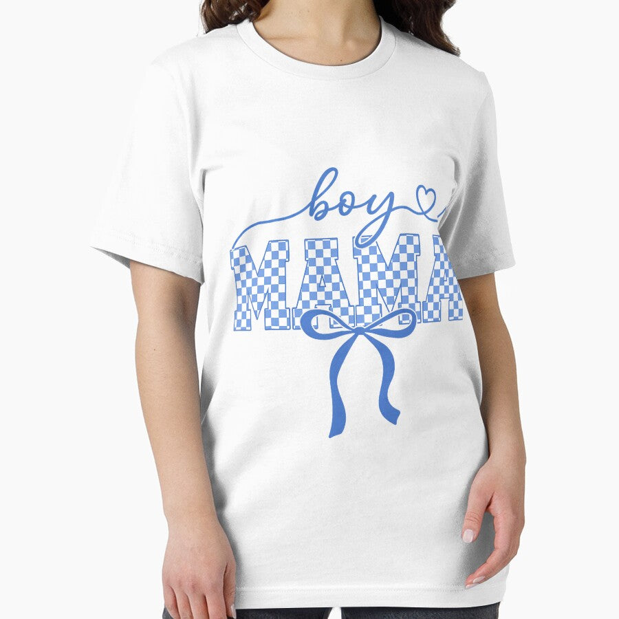 Boy Mama Checkered Heart Bow Mothers Day Gift by thefirstbroo
