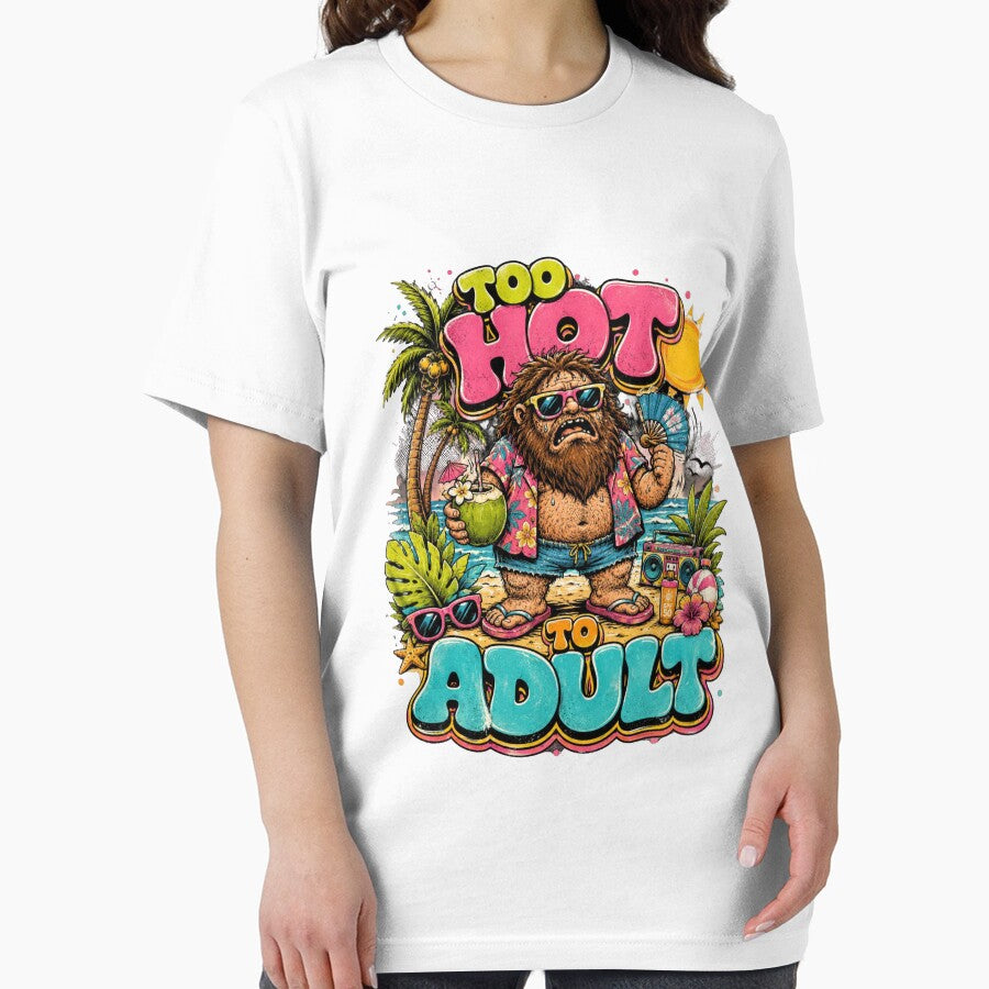 Funny Y2K Summer Caveman Too Hot To Adult by PIXENTRA