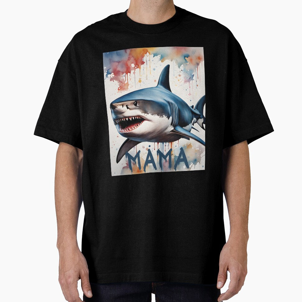 Mama Shark Watercolor Stylish Scary by al21ex