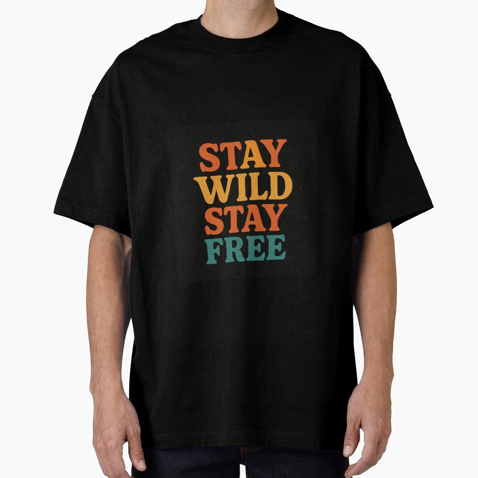 Stay Wild Stay Free - Retro Boho Hippie Slogan by VA Design